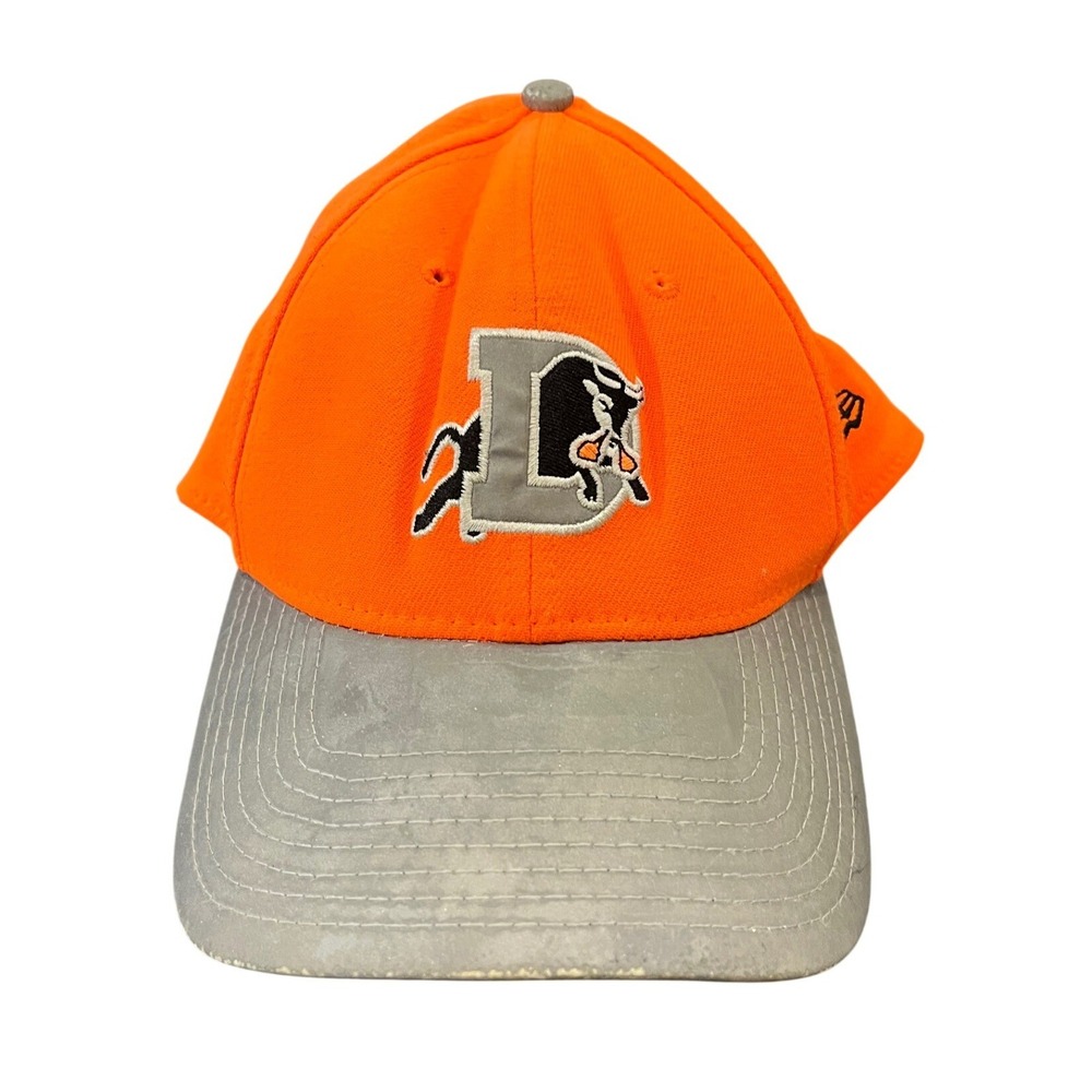 New Era Durham Bulls Hat Mens S/M Orange Gray 39THIRTY Stretch Fit Cap